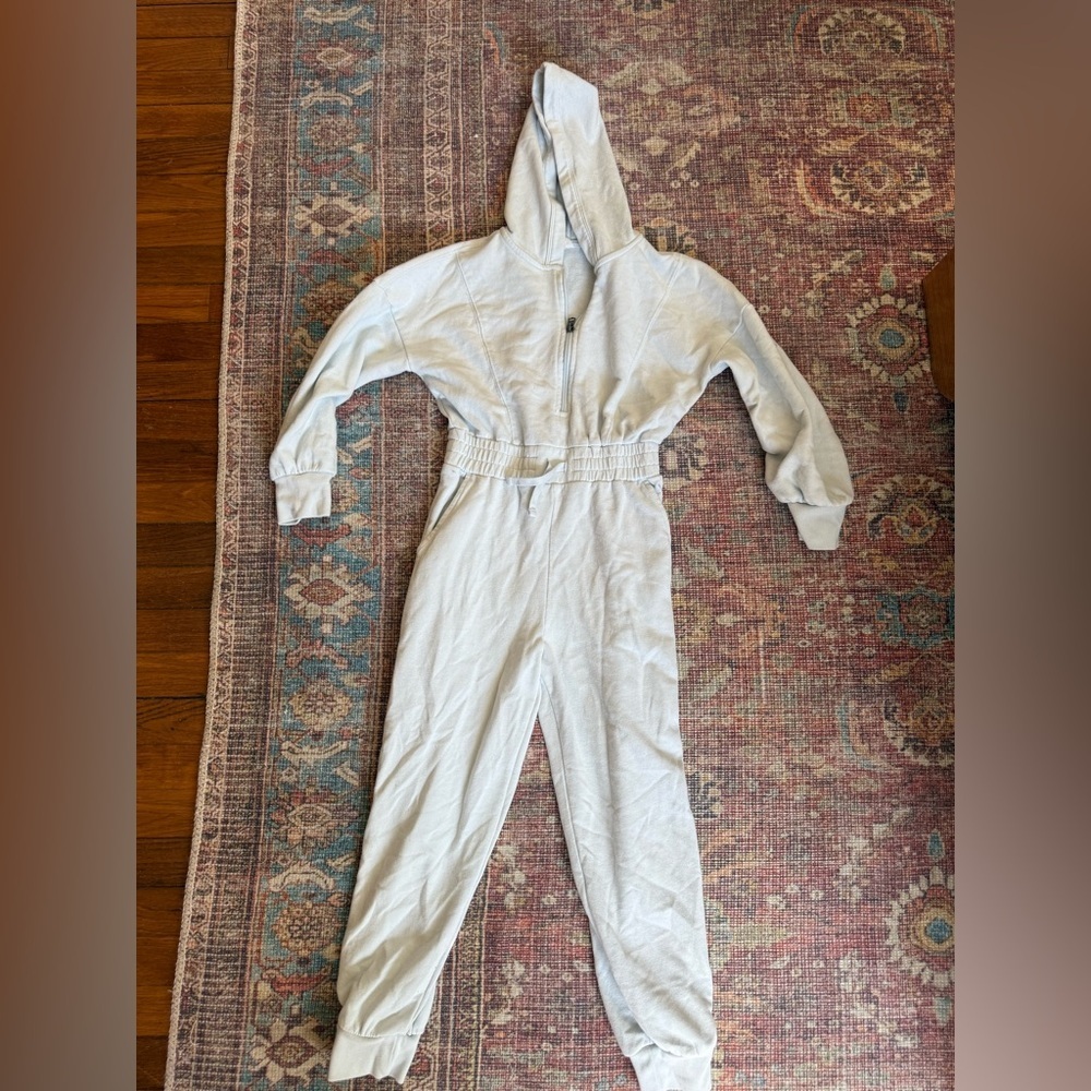 Abercrombie Kids 9/10 hooded Light Blue Jumpsuit sweatsuit